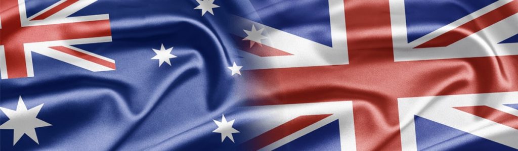 Australian and British flags