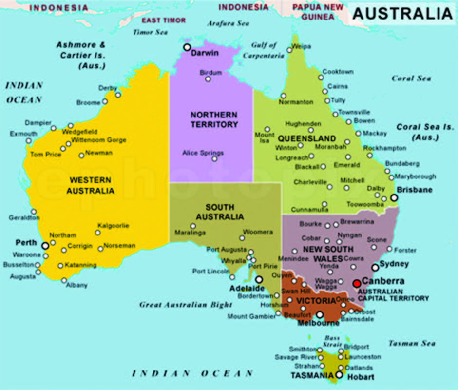 map of australia