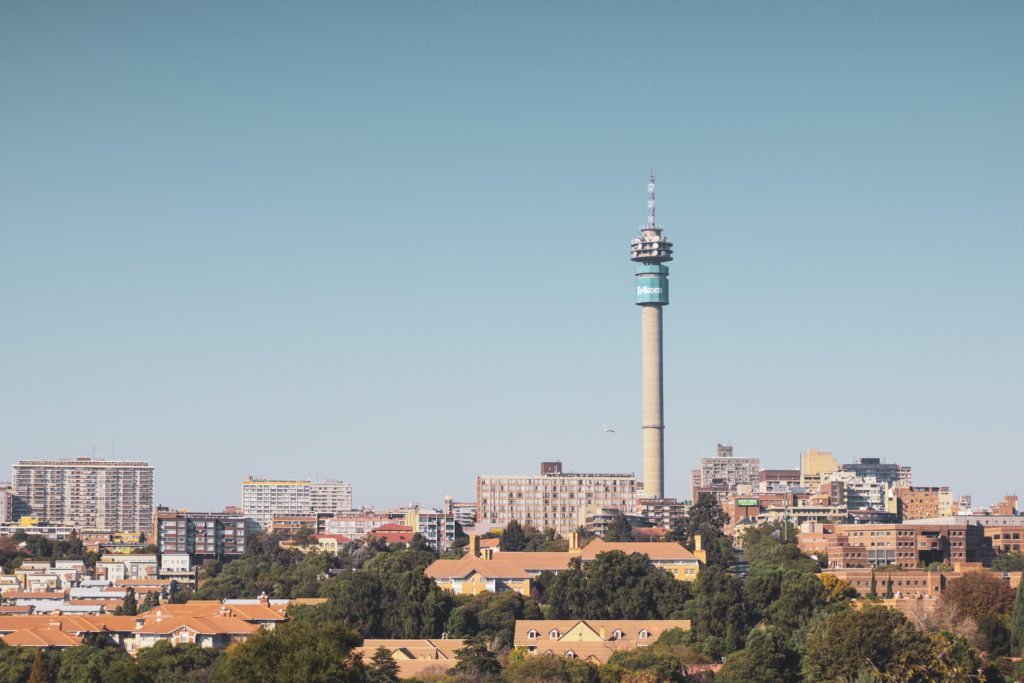 Photo of the Johannesburg skyline in South Africa