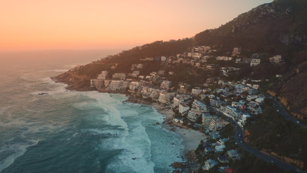 Dusk photo properties near the coast and in the mountains, in Cape Town, South Africa