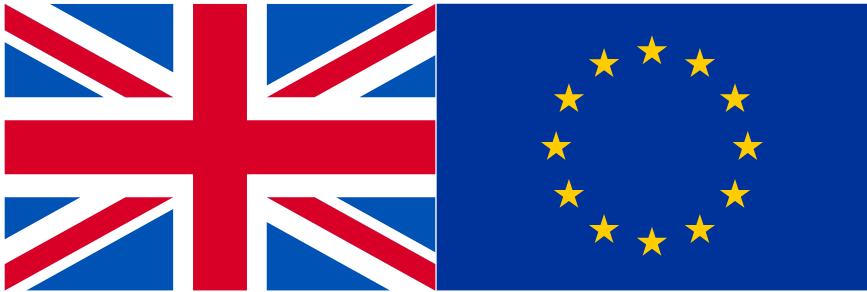 gbp flag and euro flag side by side