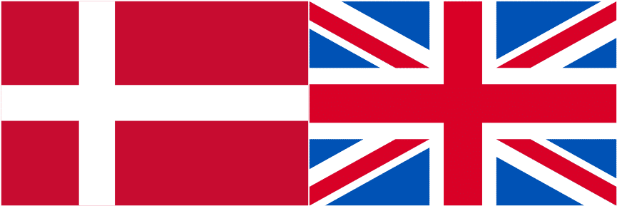 Danish flag and GB flag side by side. 