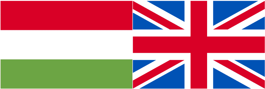Hungarian flag and GB flag side by side.